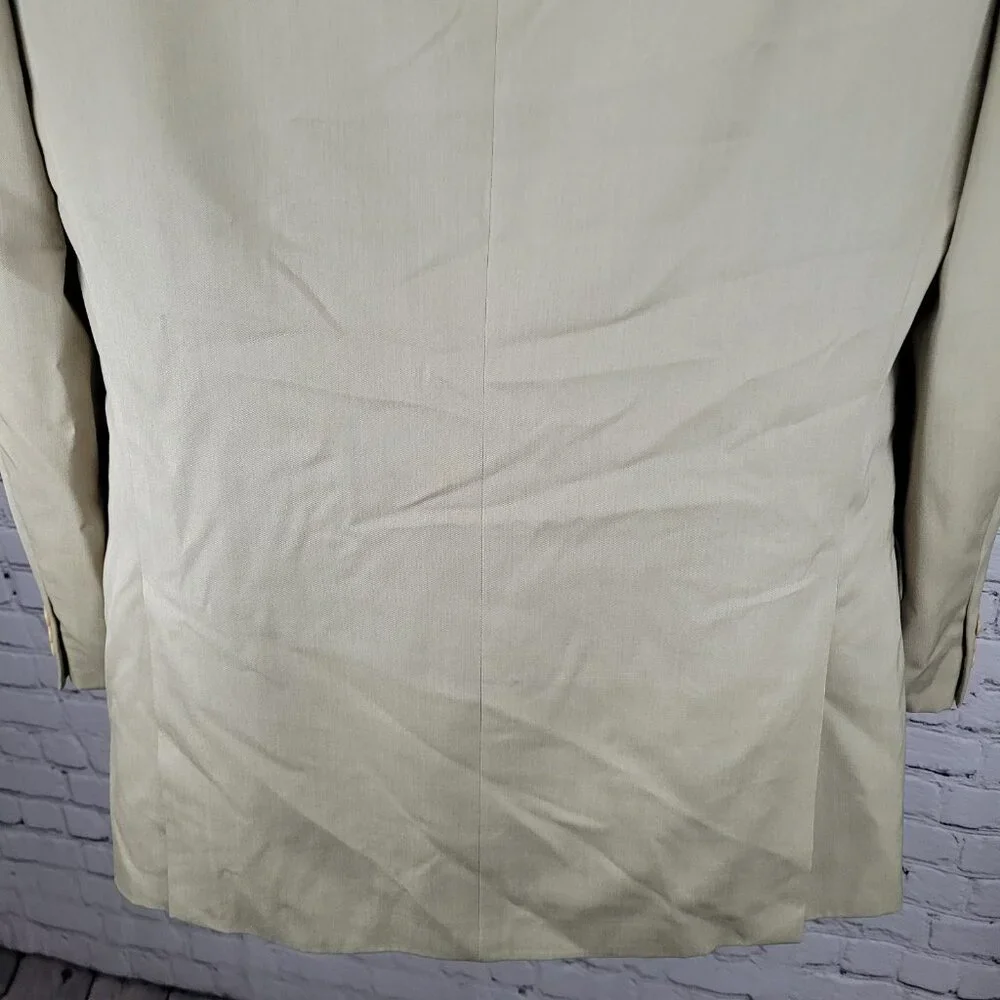 Ermenegildo Zegna Beige Silk Wool 3 Button Blazer Sport Coat Size 50 US 40